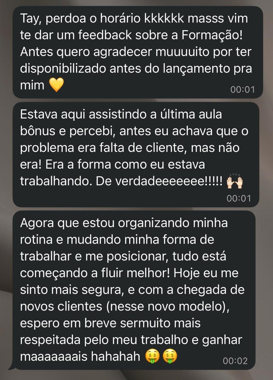 Print de depoimento da Gisele